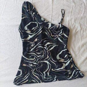 Nasty Gal Asymmetrical Marble Print Top (Size 6)